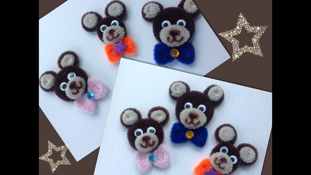 CARITA DE OSITO CON LIMPIA PIPAS.- PIPE CLEANERS HEAD BEAR .