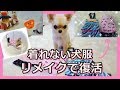 着れない犬服　リメイクで復活☆チワワ~Resurrected by remake of dog clothes that can not be worn☆ DIY