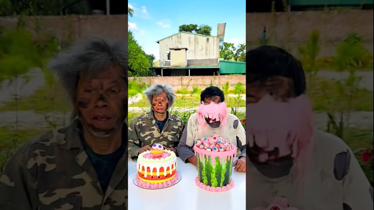 "Pink Frosting Face Fight – Birthday Shenanigans! 🎉"