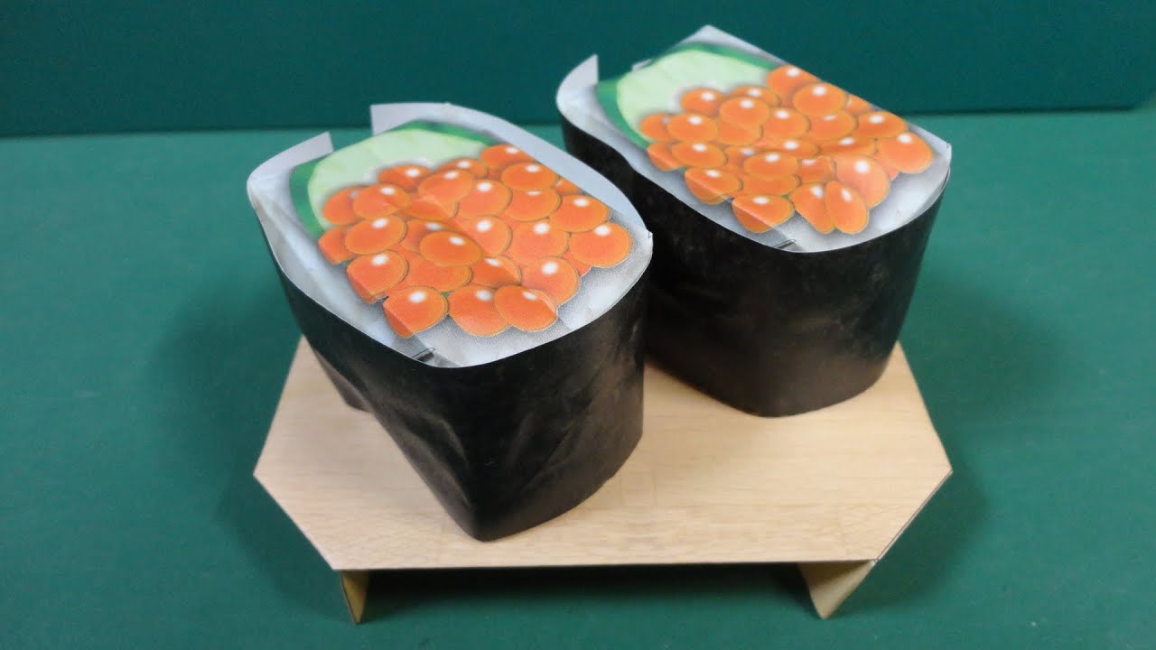 回転寿司折り紙 いくら Conveyor Belt Sushi Bar Salmon Caviar Youtube