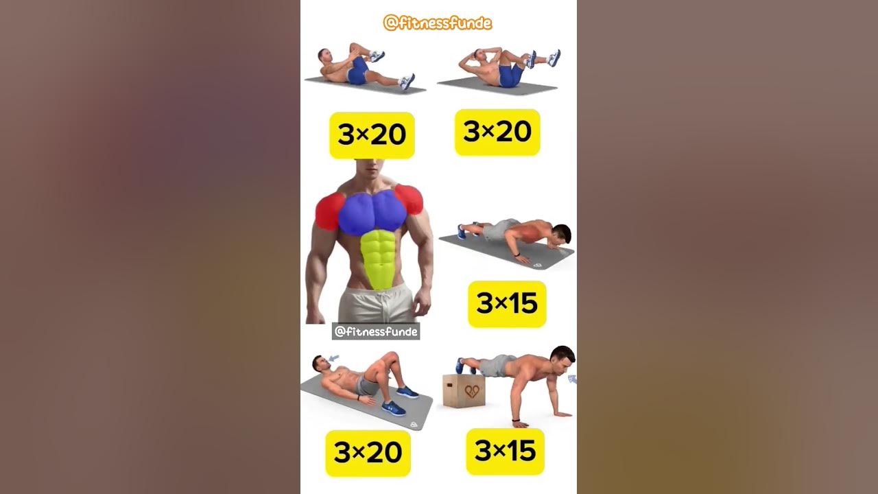 Home workout for Chest & Abs fitness workout excercise gym health gym