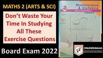 Maths part 2  Deleted Exercise Questions | Class 12th HSC | Maharashtra Board | 2022 | OnlineShaalaa