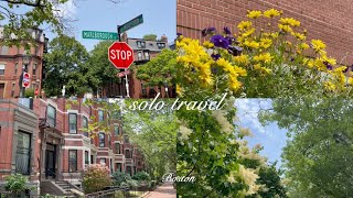 solo travel vlog ~ a walking tour, Back Bay and brownstones, architecture in residential Boston