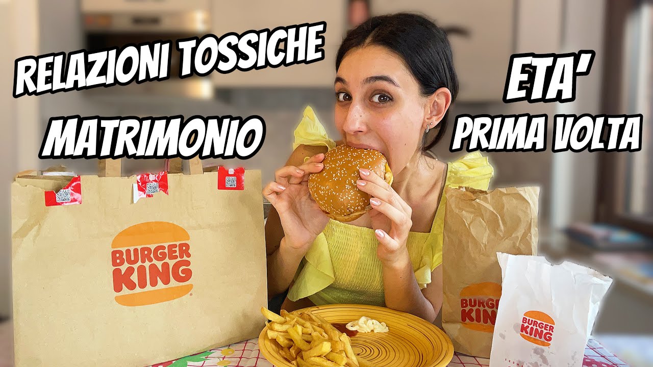 MUKBANG BURGER KING RISPONDENDO ALLE VOSTRE DOMANDE / tina official channel