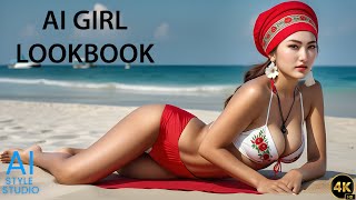 4K AI Art Lookbook Video of AI Girl ｜ Exploring Uzbekistani Flavors with a Beauty