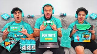 Last To Stop Playing Fortnite With TEAL GAMING SETUP Wins V-Bucks! screenshot 5