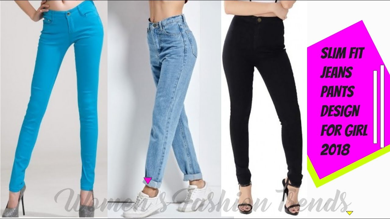Slim fit jeans pants design for girl 