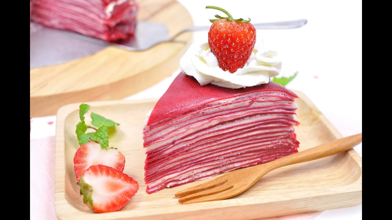 เรดเวลเวทเครปเค้ก Red Velvet Crepe Cake (เมนูวาเลนไทน์)
