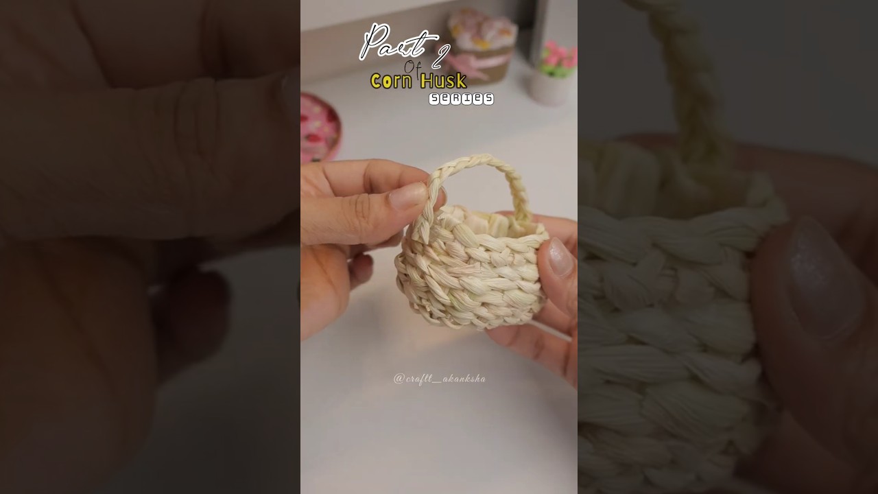 Part 2 of Corn Husk series ✨  DIY Basket 🤯😲 #shorts #diy