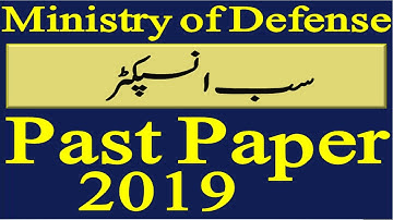 Ministry of Defense (MOD) Past Papers | Sub Inspector | MOD Jobs 2021 | Preparation Material |