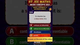 If a function has a sharp corner then ? | IIT JEE Mains 2027