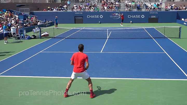 Federer v McDonald, 2017 US Open practice, 4K