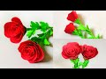 Paper Rose Making | Red Rose Making For Valentine's Day | Rose Day Card | By Crafty Sneha