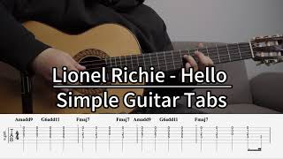 Simple Guitar Tabs ｜Lionel Richie - Hello