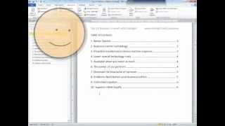 Table of Contents in Word