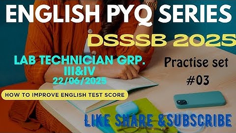 》DSSSB ENGLISH PRACTISE SET 03》 #dsssbexamwindow @dsssbexamwindow