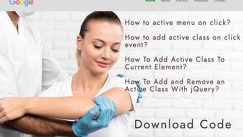 How to add active class on click event? | How To Add and Remove an Active Class With jQuery?