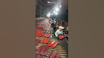 Glazed tile production line operation