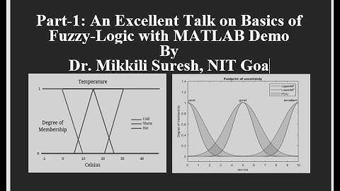 Part-1: An Excellent Talk on Basics of Fuzzy-Logic with MATLAB Demo By Dr. Mikkili Suresh, NIT Goa