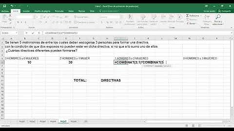 Permutaciones y Combinaciones Excel