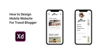 Mobile Web Design Travel Blog iPhone X - Speed Art - Adobe Xd - Part 1 screenshot 5
