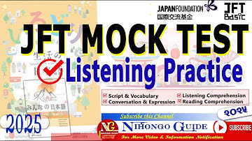 JFT Basic A2 Sample Test With Answers  | Listening Practice #SSW #study #work  #japan #jftbasic