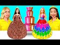 Rich Girl vs Broke Girl Chocolate Fondue Challenge | Expensive VS Cheap Food by RATATA COOL