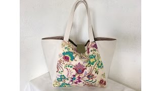 DIY 11号帆布　トートバッグ 作り方 TOTE bag 切り替えのある デザイン