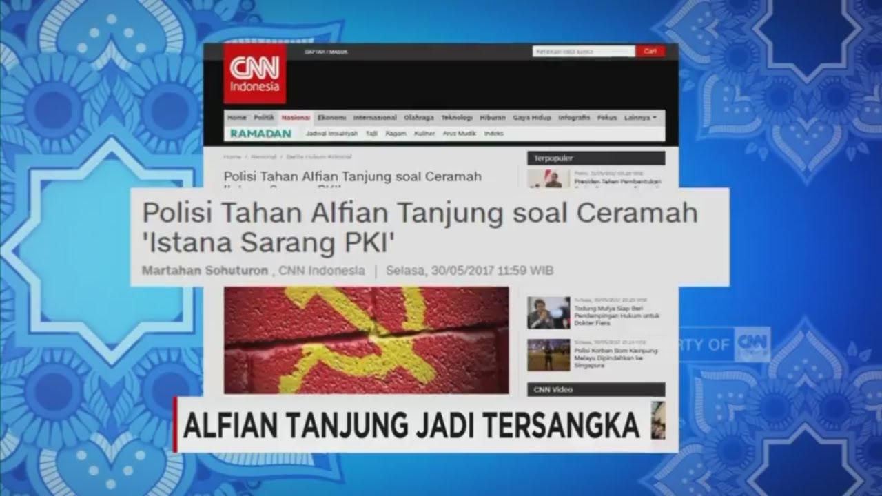 Tuding Istana Alfian Tanjung Jadi Tersangka Penyebar Informasi Sesat Youtube