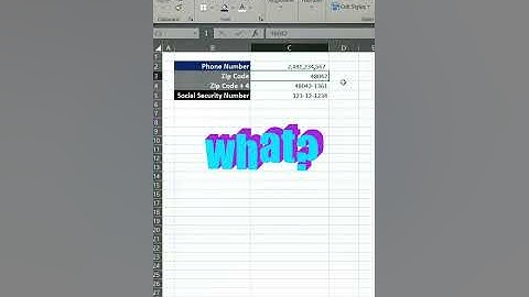 Excel special number formats