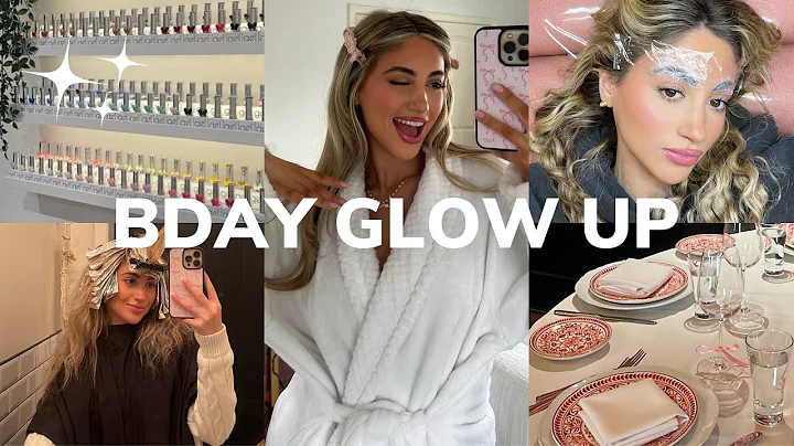 HUGE BDAY GLOW UP TRANSFORMATION *hair, eyebrow lamination, nails & self tan*