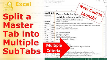Split a Master Spreadsheet into Multiple Sheets with Multiple Criteria with 1 click