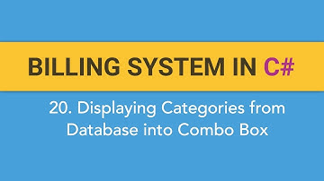 20. How to create BILLING SYSTEM in C#? (Displaying Categories from Database into Combobox)