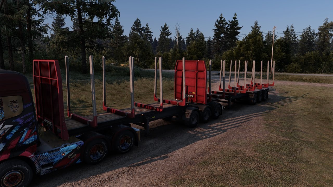 🚚𝐄𝐓𝐒𝟐 𝟏.57 𝐅𝐫   Remorque SCS porte bois 