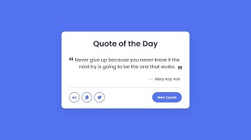 Build A Random Quote Generator in HTML CSS & JavaScript | Step-By-Step Tutorial