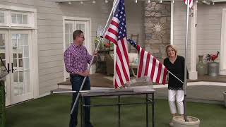 Proud Patriot 12' Tangle Free Flag Pole w/ American Flag & Finials on QVC