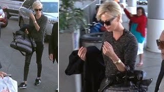 Charlize Theron Is Speechless Catching Flight Out Of LAX