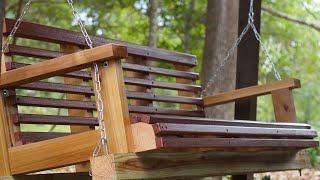 For a few years i've wanted to build porch swing out back. i wasn't
sure how hang it (and that's another video), but didn't stop me from
designing on...
