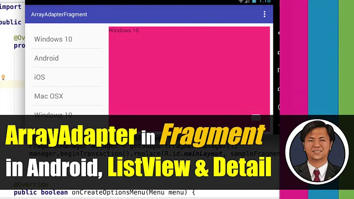 How to Use ArrayAdapter in Fragment in Android: ListView & Detail Page