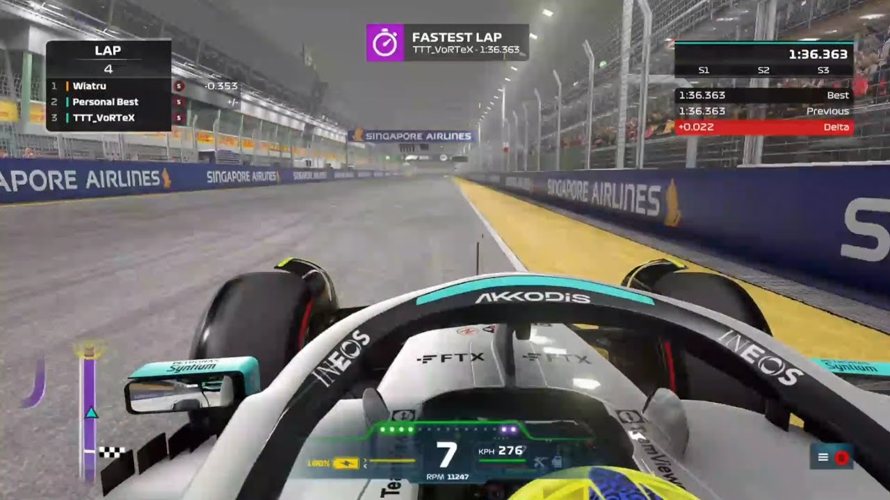 F1 22 Singapore Marina Bay Street Circuit Time Trial Hot Lap + Setup (