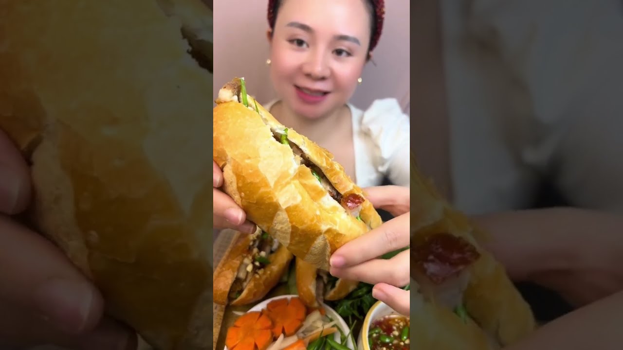 Mời mọi người Mukbang Bánh Mỳ Heo Quay, Bánh Mỳ Thịt Nướng, Bánh Mỳ Xá Xíu với em nghen