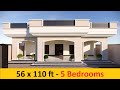 Single story house design  5 bedrooms  modern house design  village house design