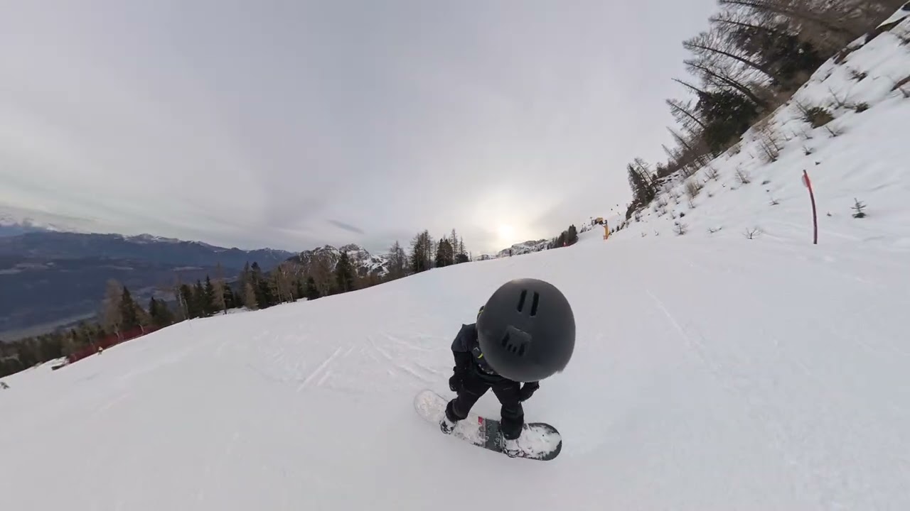 Nassfeld Ski Resort AUSTRIJA 4K (beginner snowboarding :)