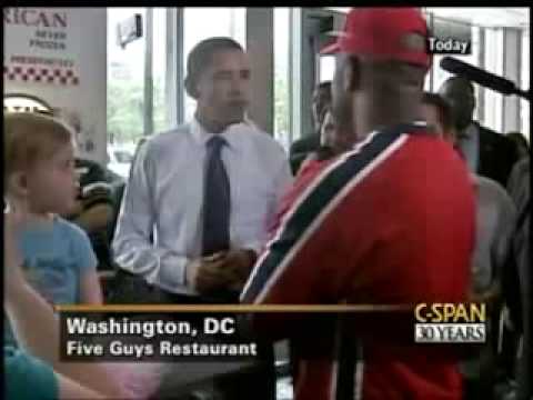 Obama Stops By Five Guys Restaurant For Lunch With...