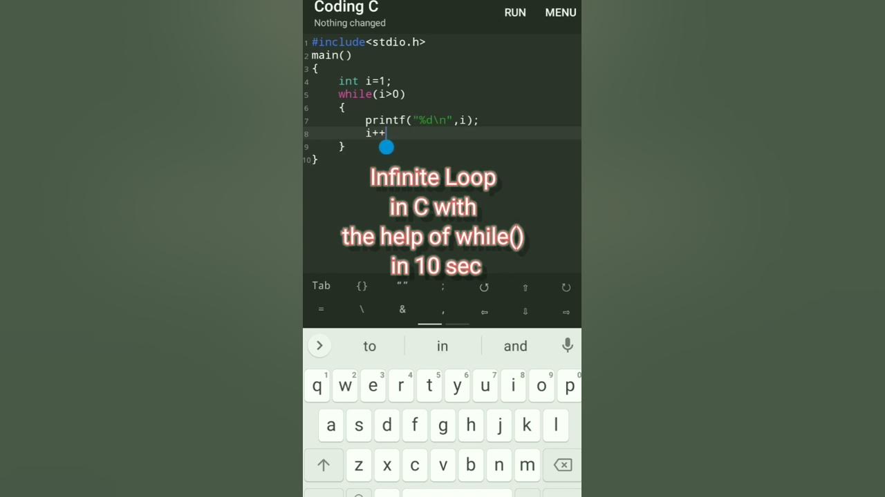 Infinite loop in C •• Programming in C •• INFINITE LOOP - YouTube