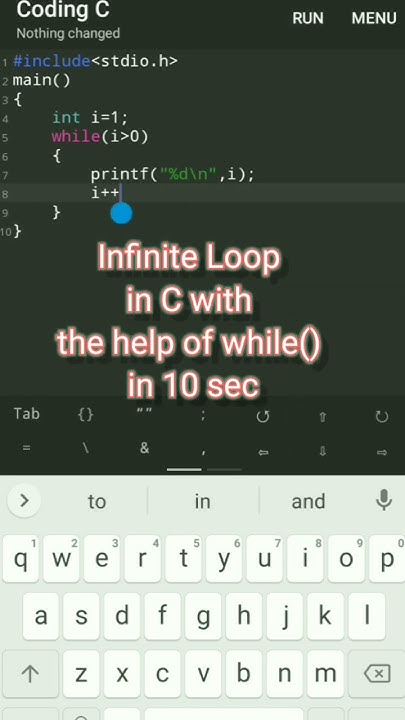 Infinite loop in C •• Programming in C •• INFINITE LOOP - YouTube