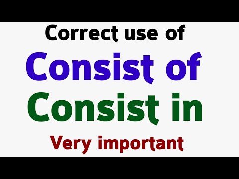 Use of consist in & consist of | consist of vs consist | अंग्रेजी बोलना सीखें | spoken English video