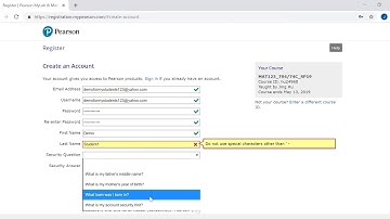 Pearson MyMathLab Account Setup