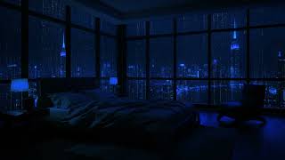 Relaxing Rain Sounds in the Dark Bedroom (No Ads) 🌧️ - Rain Sounds for Sleeping