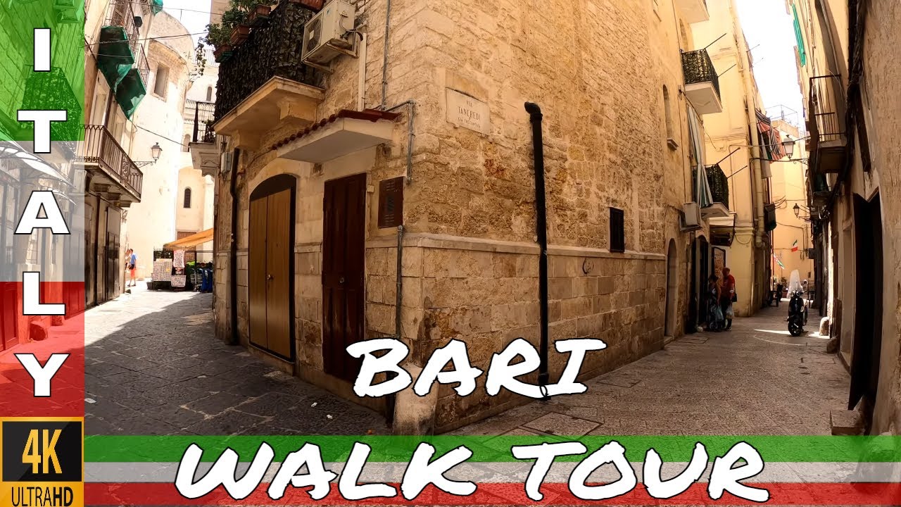 [4K] Italy Walk | Bari Relaxing Virtual Tour | Summer 2021 | Videowalks and Walktour